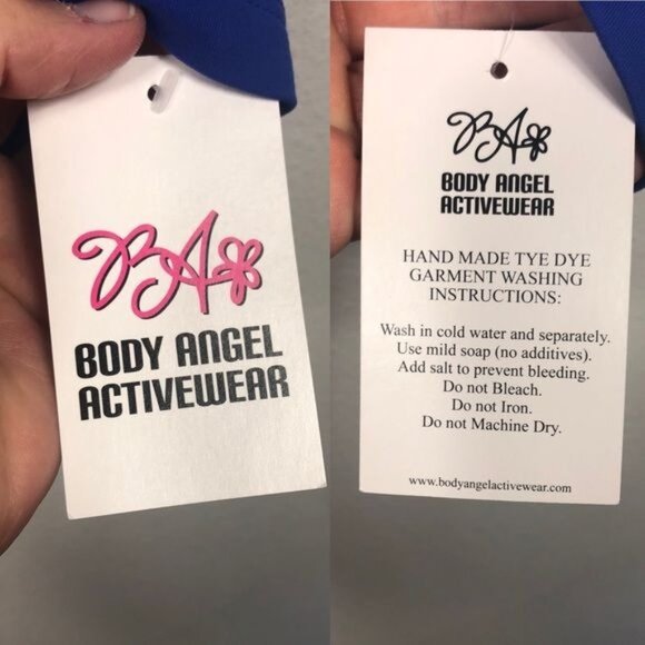 Body Angel Active Wear Candy Top Lot of Two (2) Black Blue Size Medium NWT - Picture 8 of 8